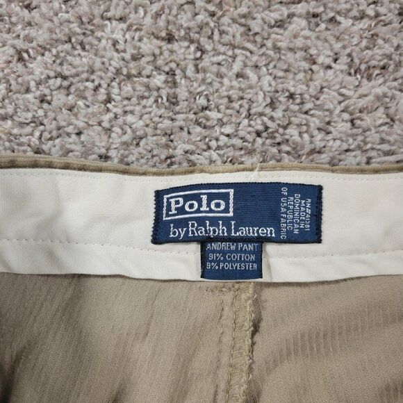 Polo Ralph Lauren Corduroy Pants Mens 38x32 Brown Andrew Pleated Retro Flaws* - Picture 2 of 10